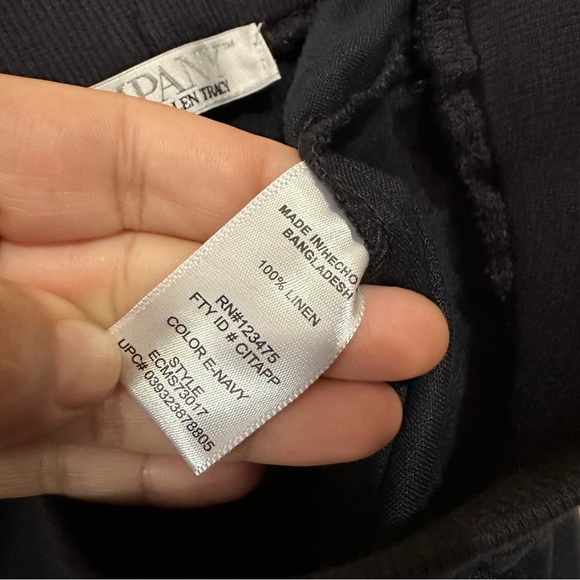 Ellen Tracy Company 100% Linen Navy Blue Pull-On Pants sz Medium - Picture 6 of 6